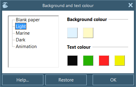 Lesson colour options