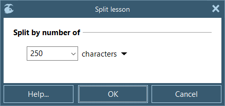 Split a lesson