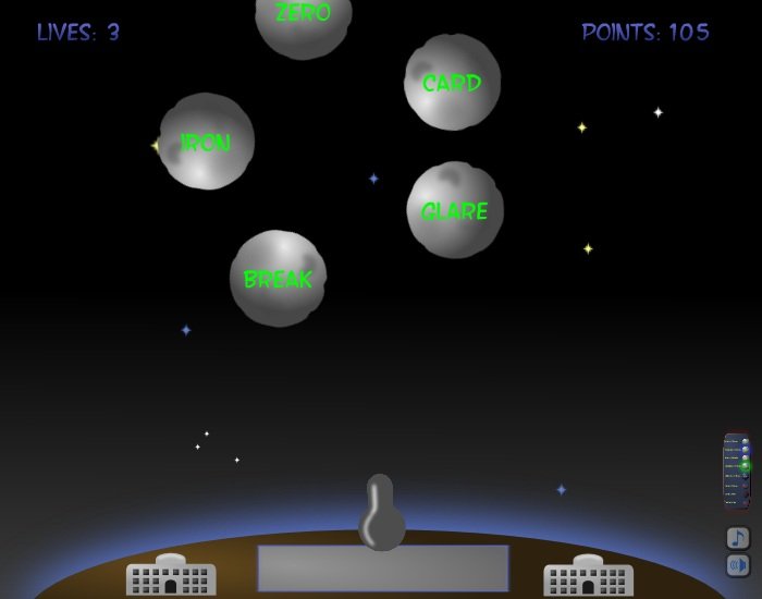 typing asteroid game
