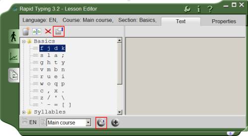 Typing Lesson Properties.