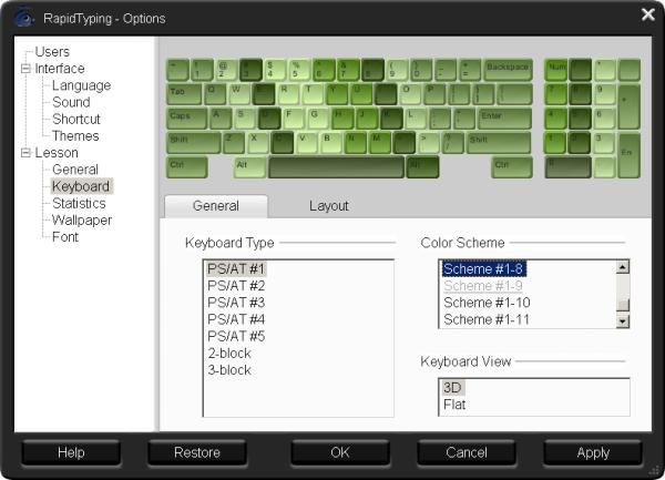 Options, Tab Shortcut