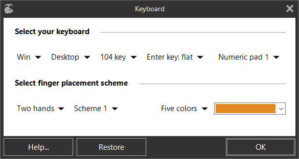 «Keyboard» dialog box