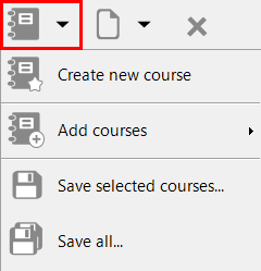 Lesson editor menu «Course»