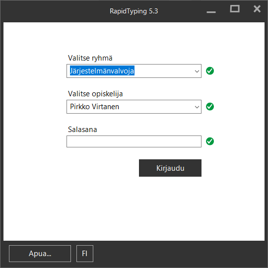 «Login» dialog box